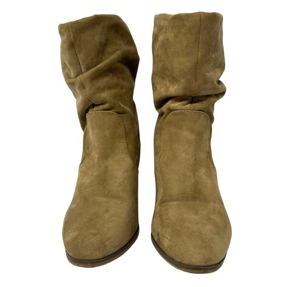Slouchy Ankle Boots Womens SZ 7 Tan Faux Suede Boho Western Coquette Festival - Picture 5 of 13